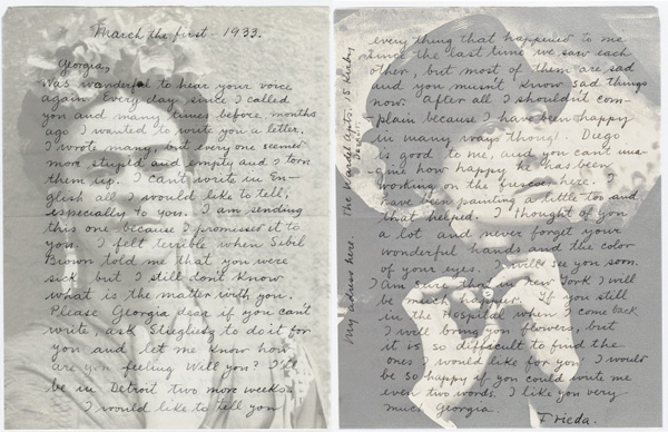 Frida Kahlo wrote a compassionate letter to Georgia O'Keeffe in 1933