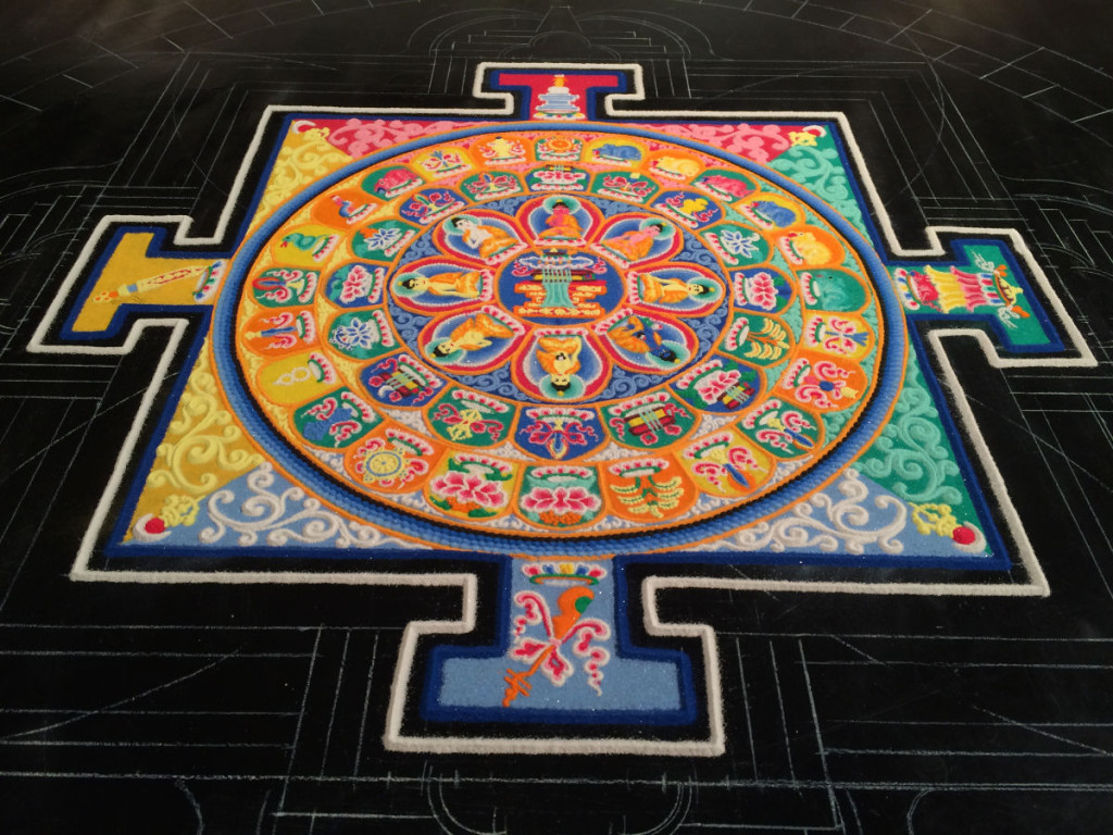 Sand mandala creation