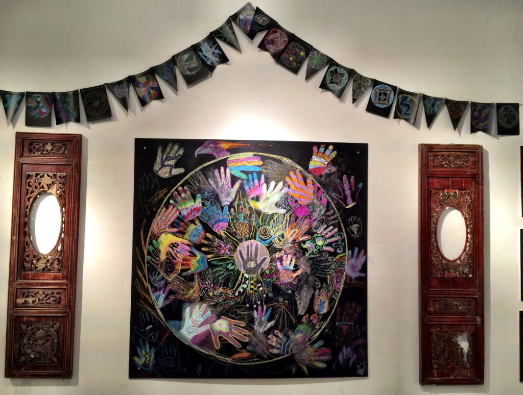 Our community Mandala of Hope and Healing was created by our exhibition guests.