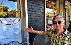 Stuart & I stopped by our local Gourmet Shop for Saturday Brunch and unknowing sat beside our event poster. It's getting real!
