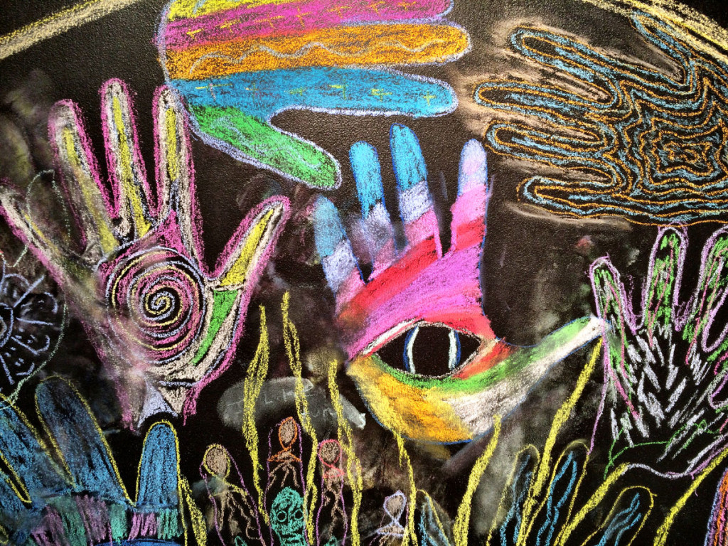 A detail of our community mandala of healing. The power of the visual is astounding. 