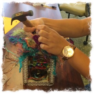 Alivia creates a Healing Icon for her mother during our all day Spring Retreat.