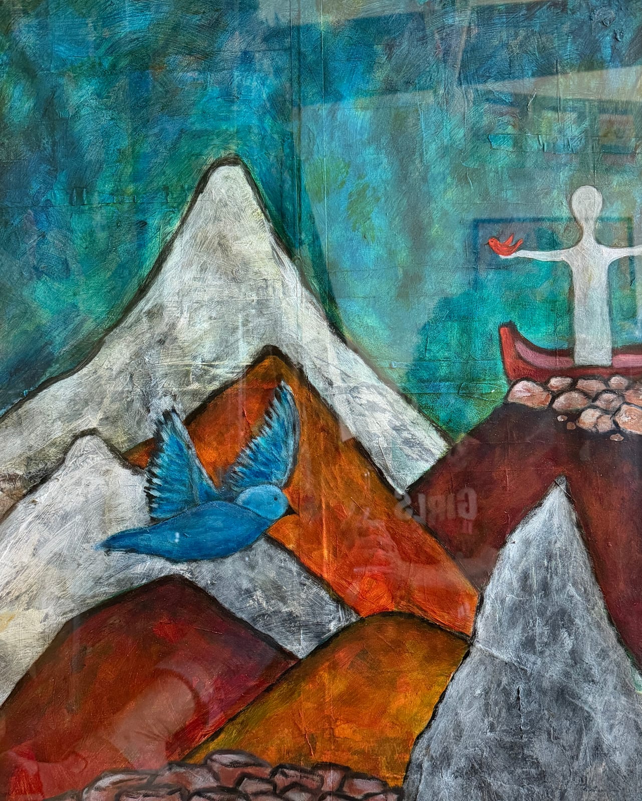 Daring Bravely: Finding Solace — Acrylic on Paper