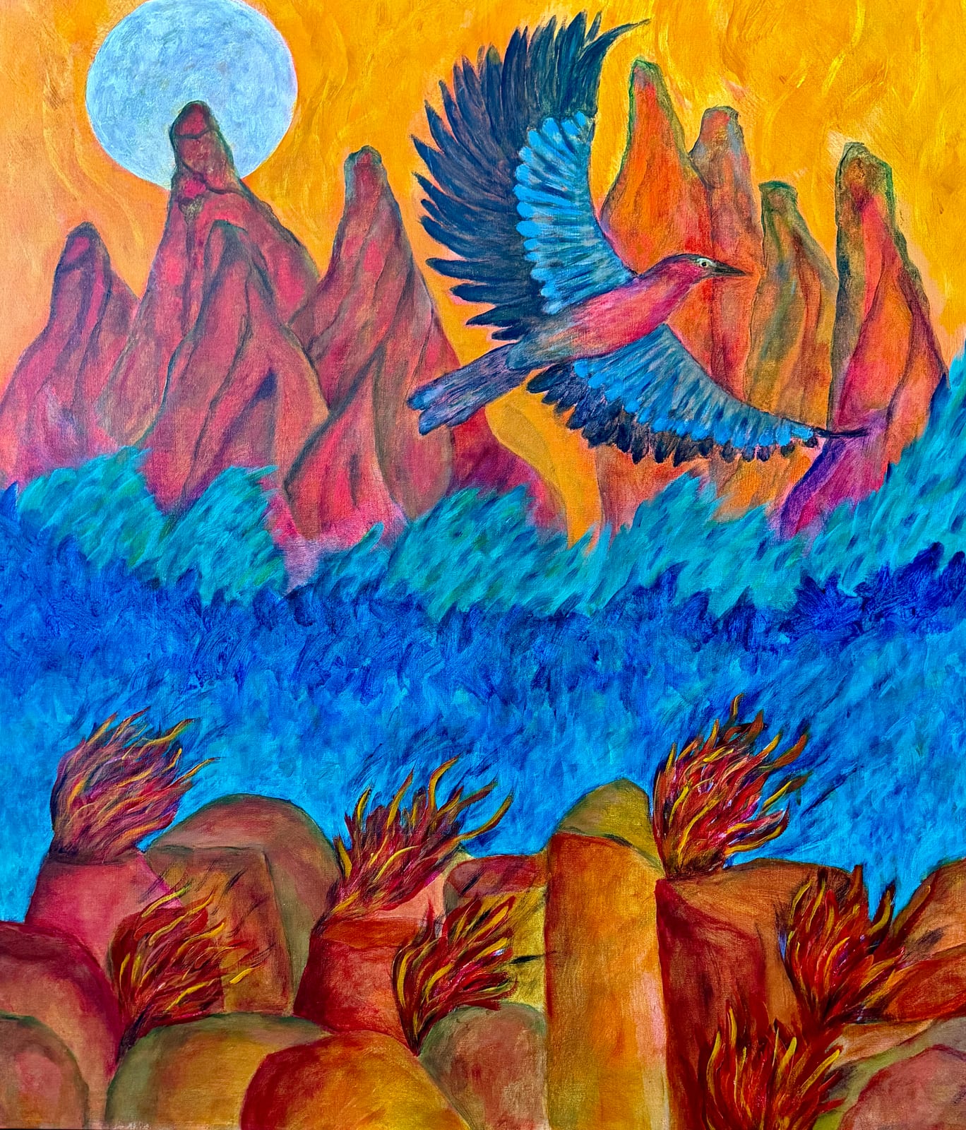 The Elegance of Flight — Acrylic on Canvas
