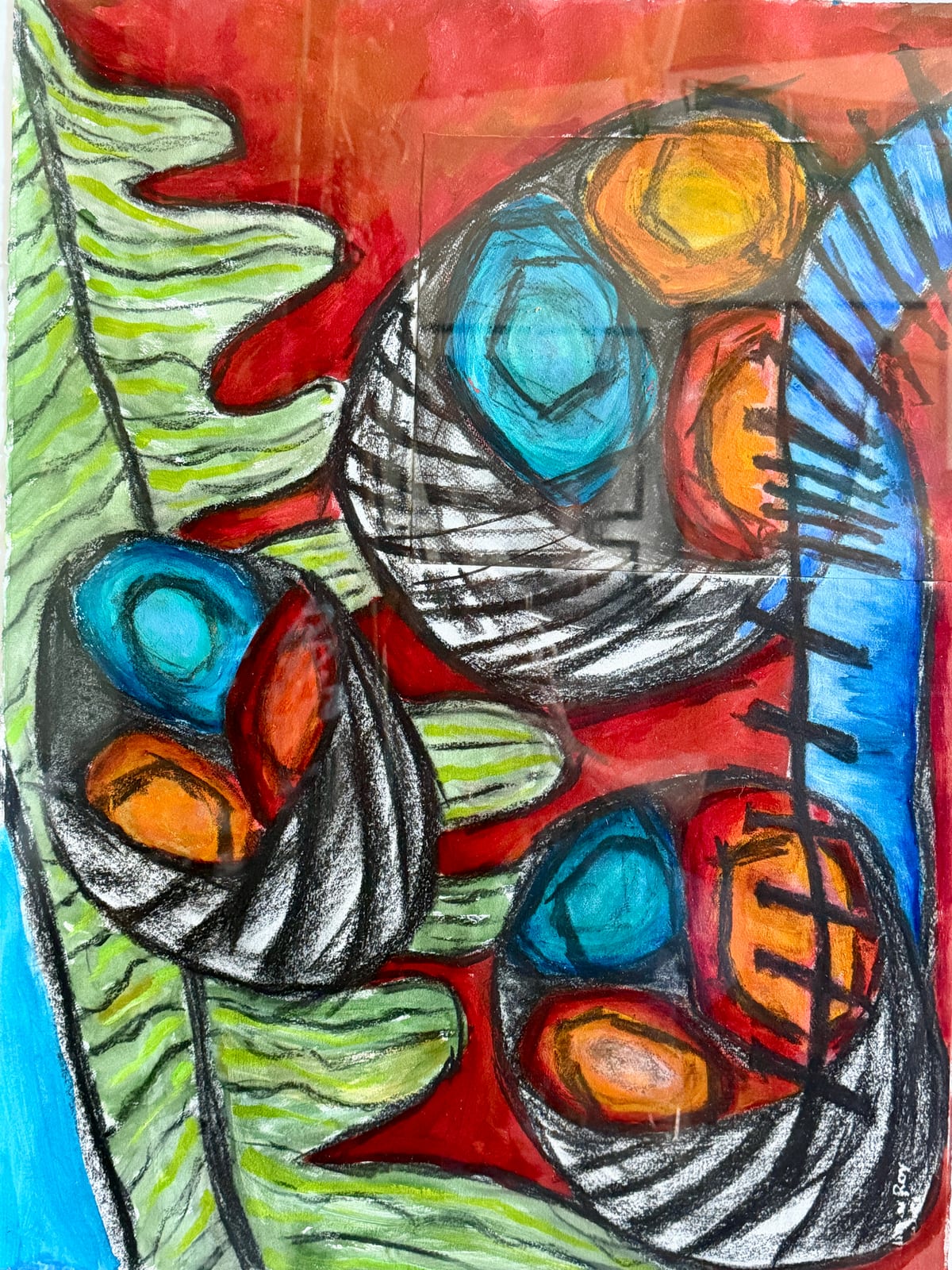 What Gifts Are These? — Acrylic, Charcoal on Paper