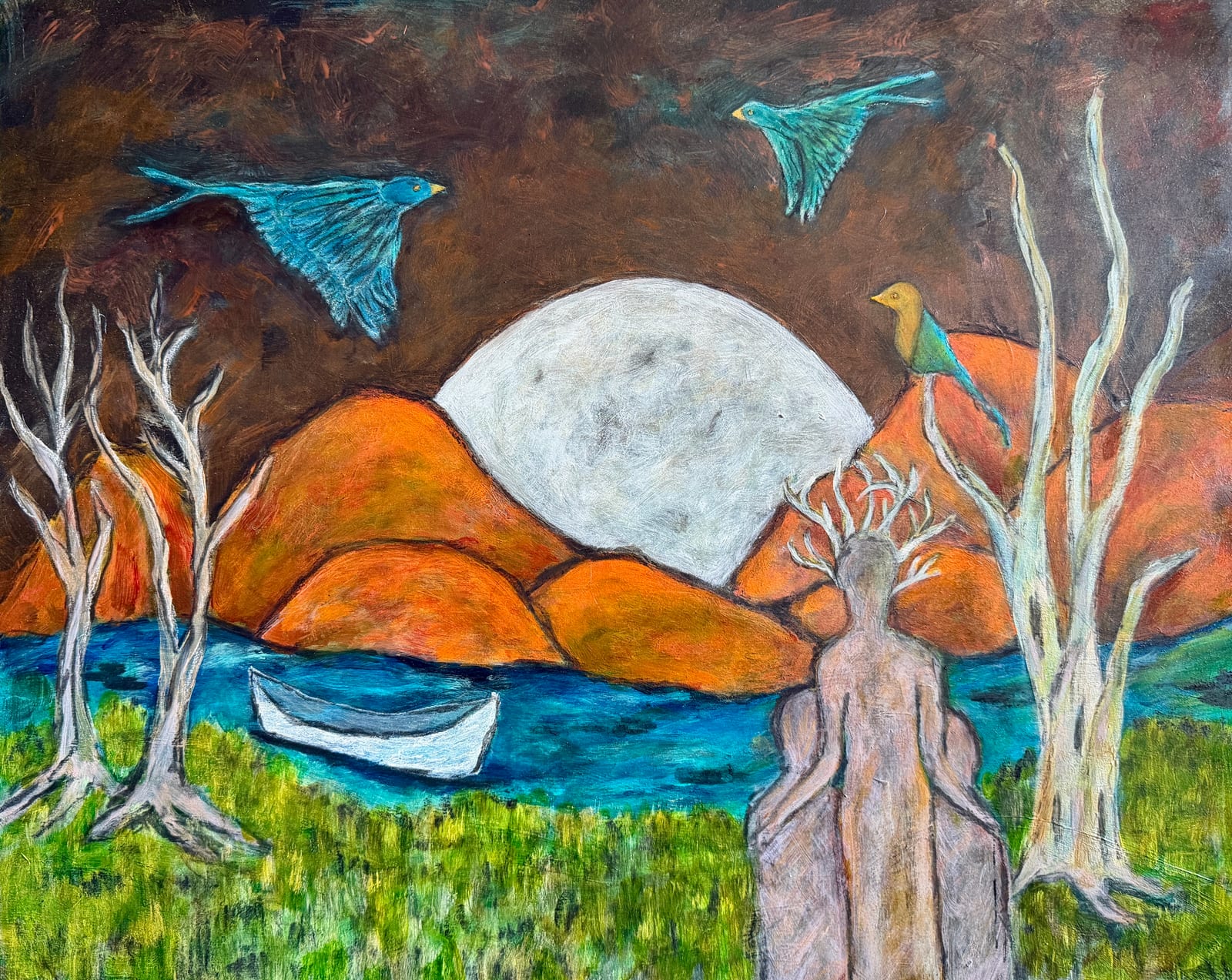 Whispered Wisdom — Acrylic on Wood Panel